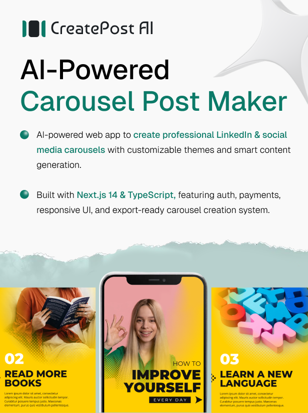 CreatePostAi - AI-Powered Carousel Generator SaaS
