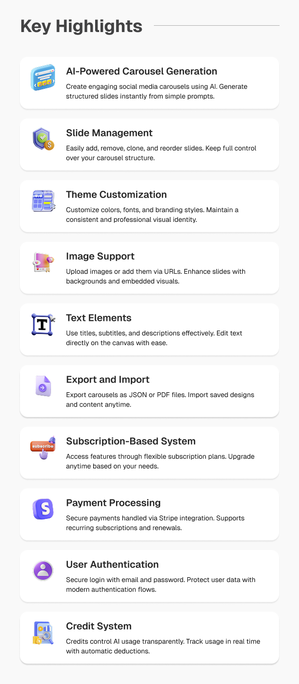 CreatePostAi - AI-Powered Carousel Generator SaaS